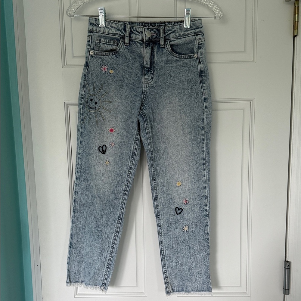 Stylish Embroidered Straight Leg Girl’s Jeans